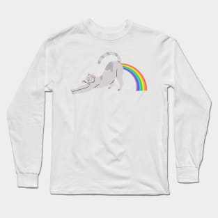 Cat Pooing Rainbow 01 Long Sleeve T-Shirt